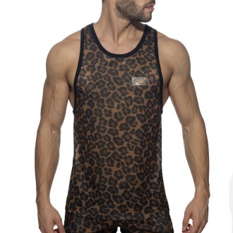 Addicted Leopard Mesh Tanktop brown
