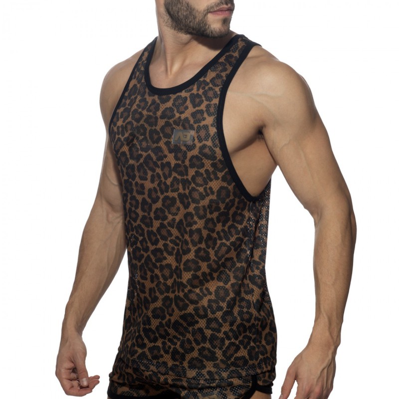 Addicted Leopard Mesh Tanktop brown