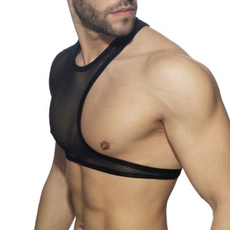 AD Fetish Irregular Mesh Crop Top black