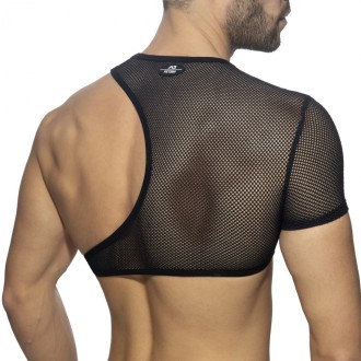 AD Fetish Irregular Mesh Crop Top black