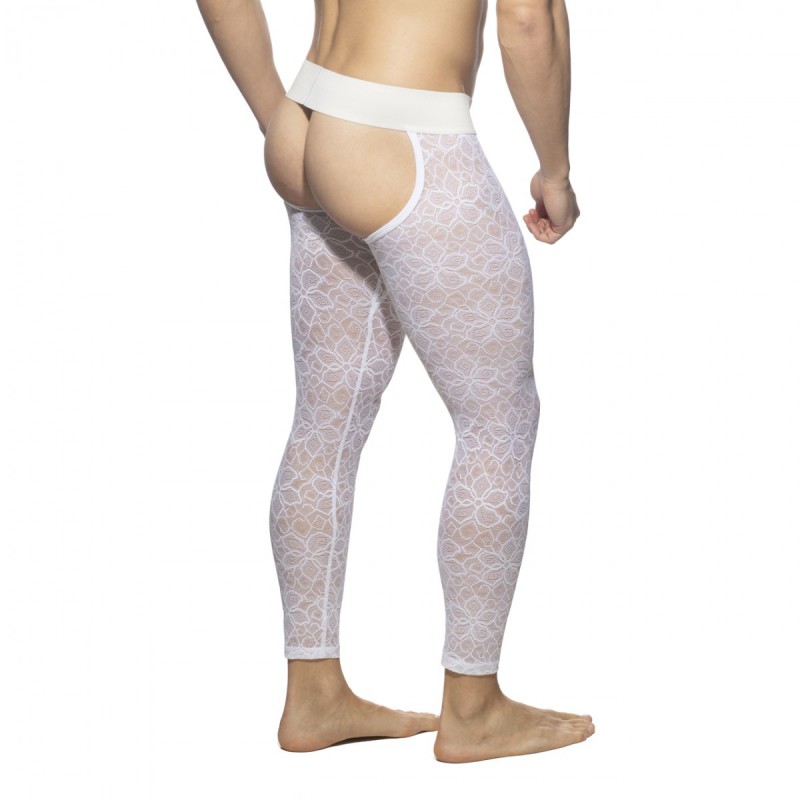 Addicted Flowery Lace Bottomless Long John white