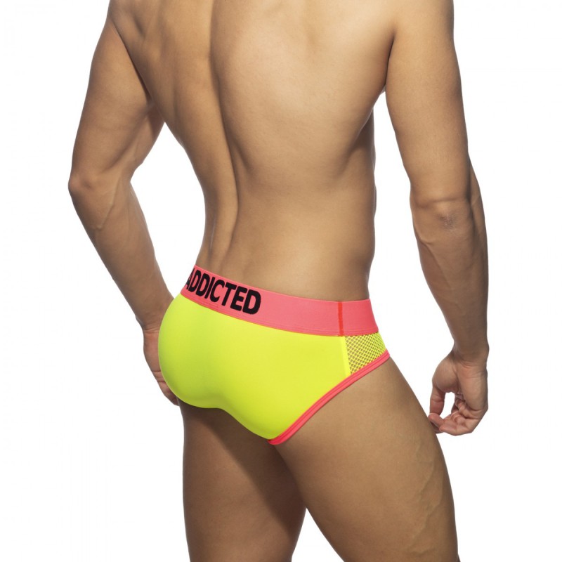 Addicted Neon Mesh Brief neon yellow