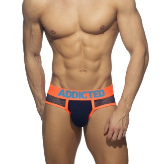 Addicted Neon Mesh Brief navy