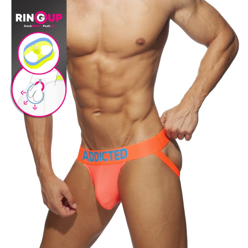 Addicted Ring Up NEON Mesh Jock Orange