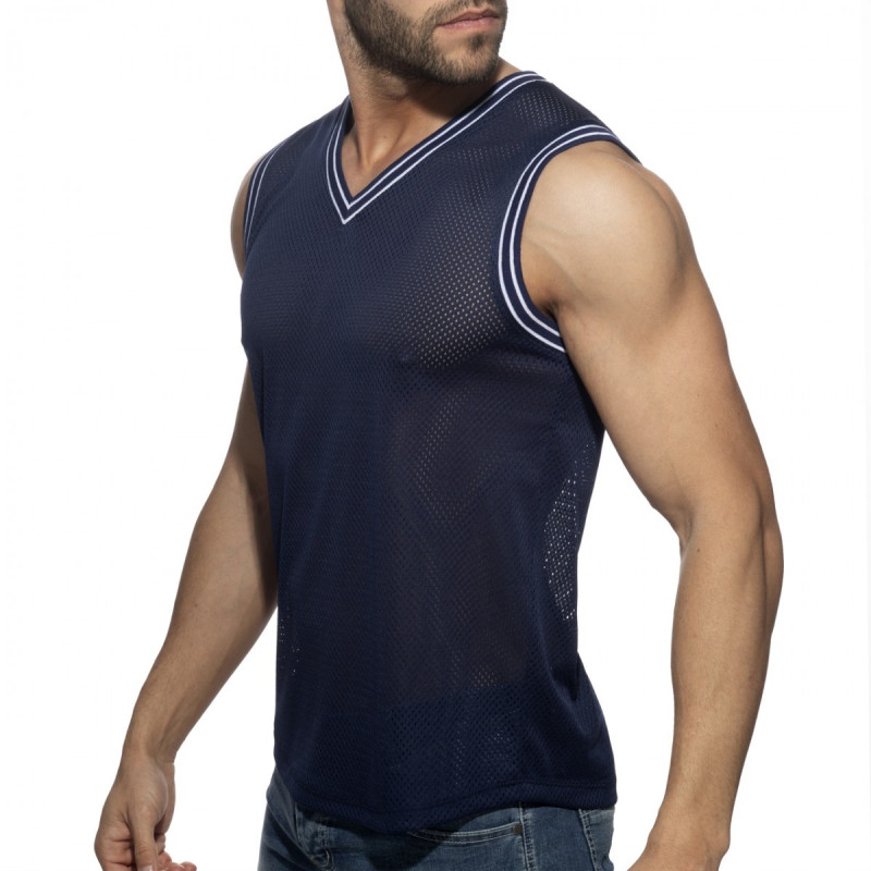 Addicted Slam V-Neck Sleeveless T-Shirt - Navy