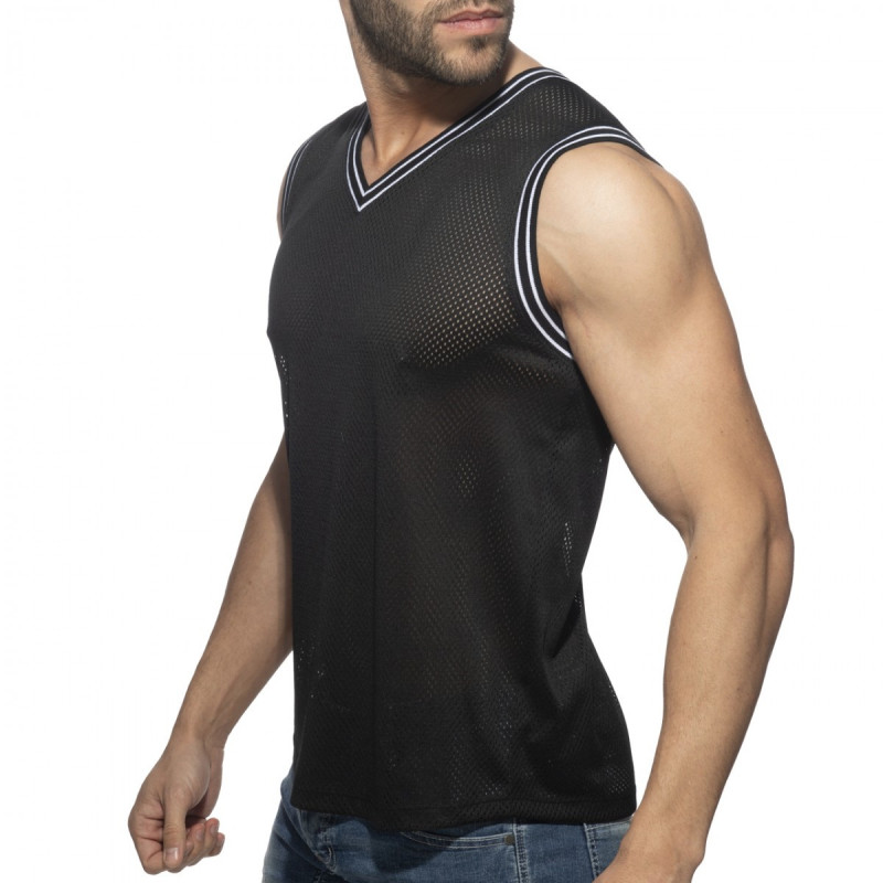 Addicted Slam V-Neck Sleeveless T-Shirt - Black