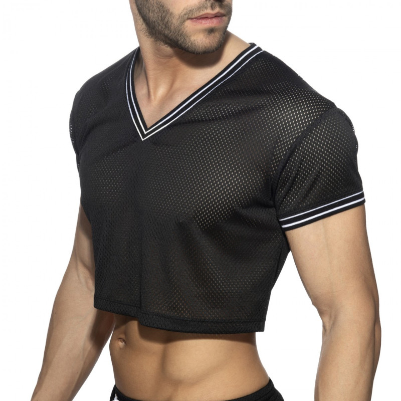 Addicted Slam V-Neck Crop Top - Black