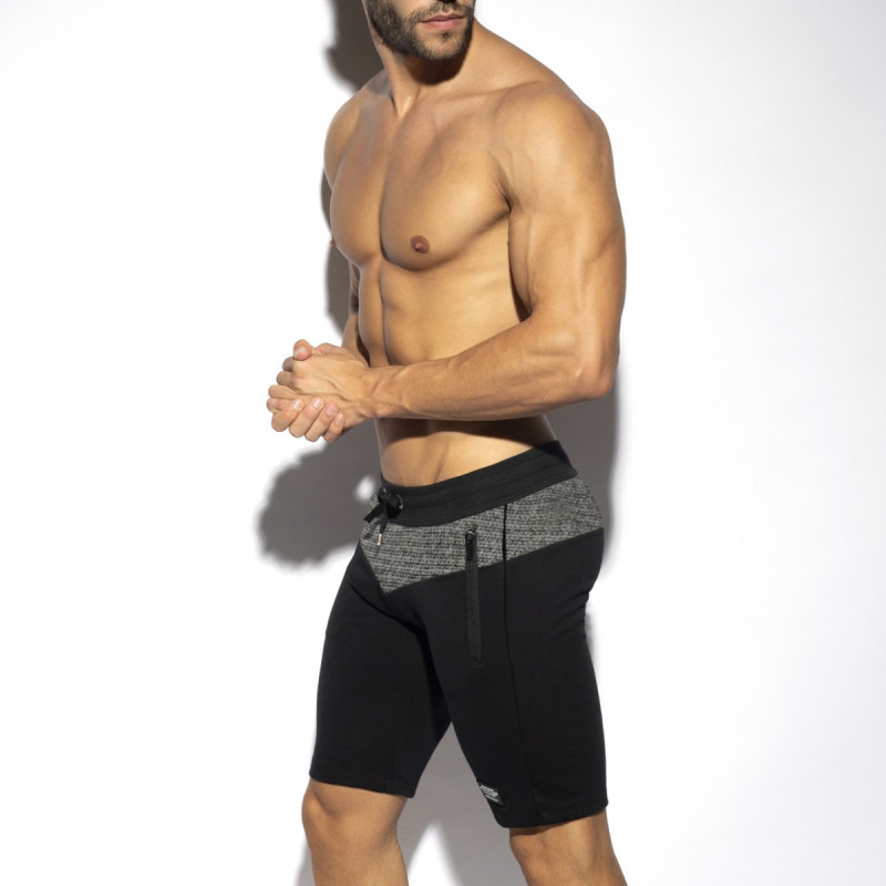 ES Collection Rustic Black Sports Knee Shorts black