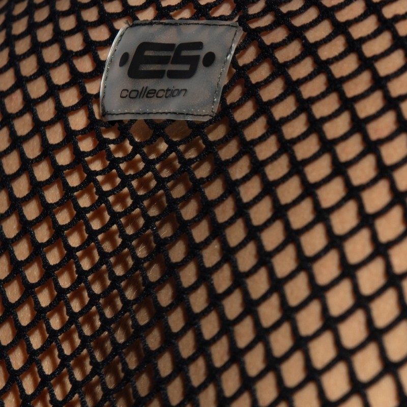 ES Collection Beachy Net Midriff Crop Top Black