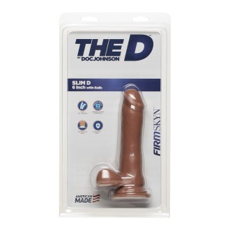 Slim D - Realistic FIRMSKYN Dildo with Balls - 6" / 15 cm