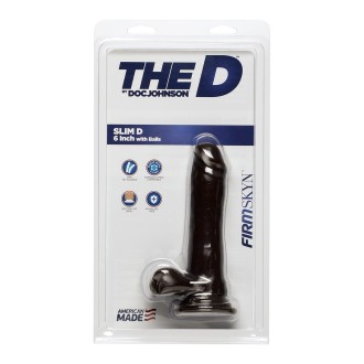 Slim D - Realistic FIRMSKYN Dildo with Balls - 6" / 15 cm