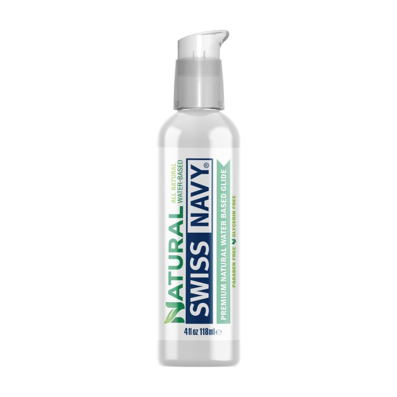Swiss Navy Natural - Premium All Natural Waterbased Lubricant - 4 fl oz / 118 ml