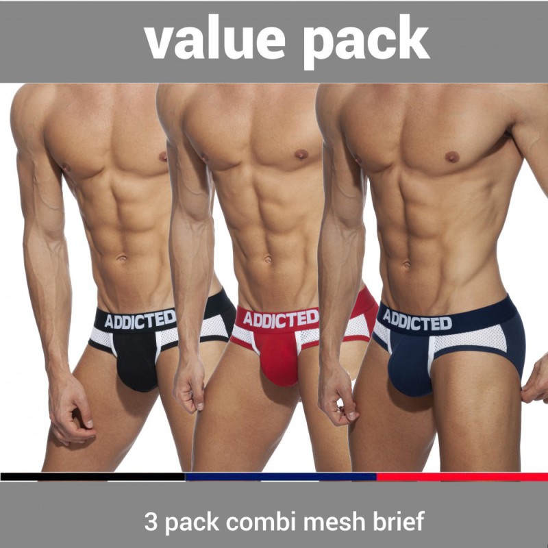 Addicted 3 Pack Combi Mesh Brief